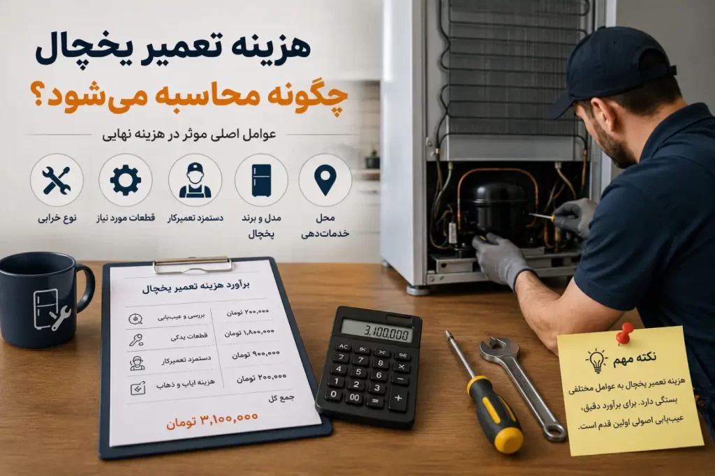 بررسی عوامل مؤثر بر هزینه تعمیر یخچال و اجرت قطعات