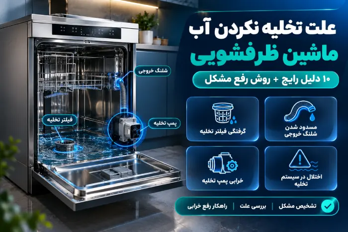 علت تخلیه نکردن آب ماشین ظرفشویی