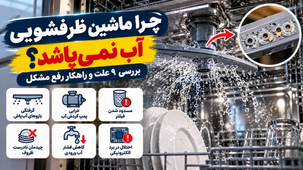 علت آب نپاشیدن ماشین ظرفشویی