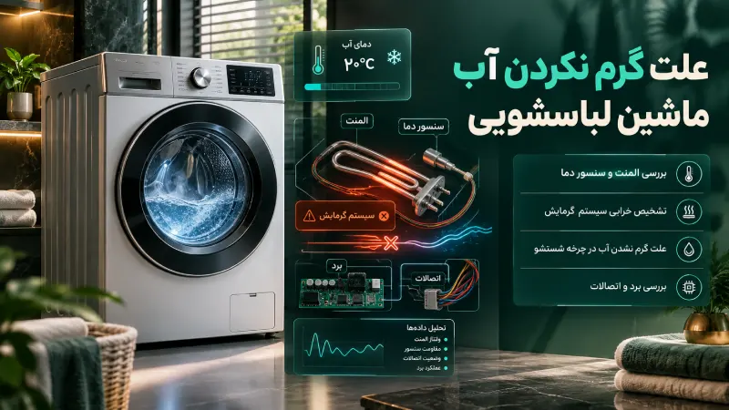 علت گرم نکردن آب ماشین لباسشویی