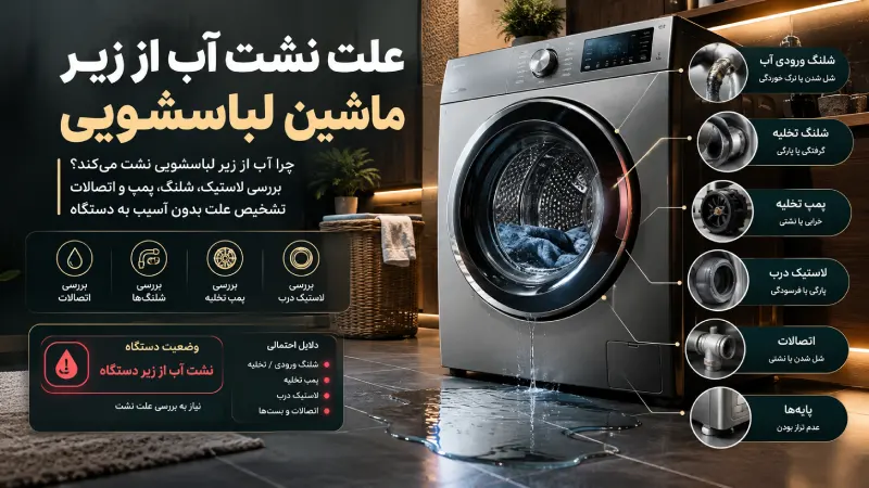 علت نشت آب از زیر ماشین لباسشویی